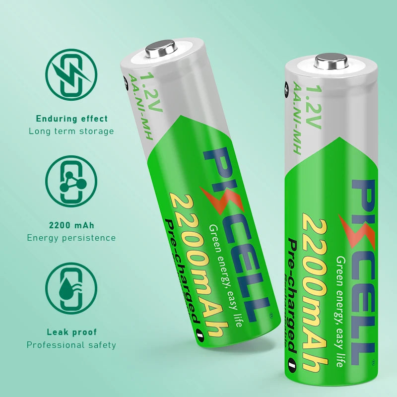 2/4/8/12/20PC AA 2200mAh Rechargeable Battery 1.2V NIMH 2A AA Pre-charged LSD Batteries for clock,toys,wireless mouse