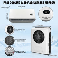 Treeligo 10500BTU Car Electric Parking Cooling Air Conditioner 12V/24V Split Air AC Unit for Truck Caravan Camper Van RV