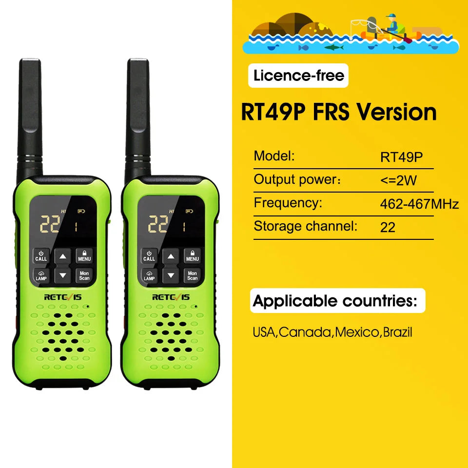 Retevis RT649P Waterproof Walkie Talkies Floating NOAA 1200mAh Rechargeable SOS Flashlight for Emergency Camping Kayaking (2Pcs)