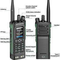 Walkie Talkie Baofeng UV-32 Multi Band 10W GPS Bluetooth Programming Amateur AM Two Way Radio with 2.0" Screen Type-C Ham Radio