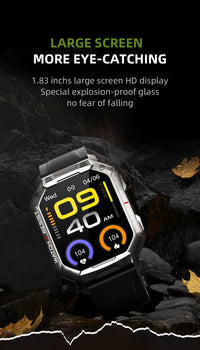 New KUMI U3 Pro Smart Watch 1.83'' Smartwatch Bluetooth Call 100+ Sport Heart Rate for Men Women Support IP68 Waterproof