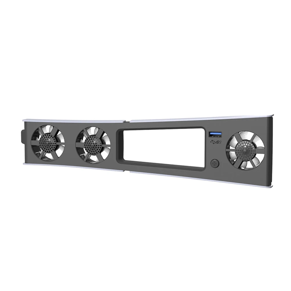 Cooling Fan for PS5 Slim Console(Digital/Disc) with Adjustable Speed Quiet Cooler Fan with LED Lights Efficient Cooling System