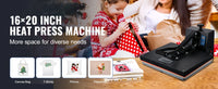 SucceBuy Heat Press Machine 15" x 15" /16" x 20" /16" x 24" Sublimation Printer Manual Clamshell Transfer on DIY T-shirt Pillow