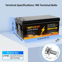 MFUZOP 1280Wh 2560Wh 3840Wh  12V LiFePO4 Rechargeable Battery Intelligent BMS100Ah 200Ah 300Ah System for RV Camping No VAT
