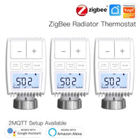 MOES Tuya ZigBee3.0 Radiator Actuator Valve Smart Thermostat Temperature Controller Internal Sensor TRV Voice Control with Alexa