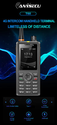 ANYSECU T60 4G Network Radio F41 Android 8.1 LTE WCDMA GSM WIFI GPS Mobile Phone work with Real-ptt Zello