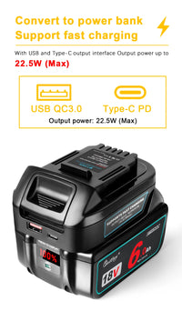 Waitley Battery Adapter for Makita 18V conversion to DEWALT 18V / 20V Batteries Power Tool Accessories Replaces DCB200