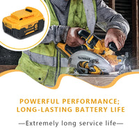For Dewalt Cordless Tools 6.0Ah 20V Lithium-Ion Replacement Batteries - Compatible with DCB200, DCB205, DCB206 & More