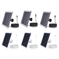 30W Solar Panel for Security Camera Micro USB/USB-C/DC5521 360°Adjustable Mount IP65 Waterproof for EufyCam/Wyze Cam