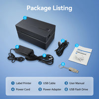 Thermal Label Printer Portable No Ink Required 300DPI 4x6 for Small Business WiFi Bluetooth USB High Speed Express Airway Bill
