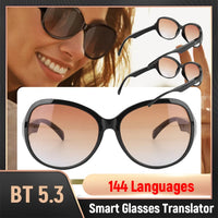144 Languages Smart Glasses Translator UV Protection Translator Glasses & Headset Waterproof Open Ear Sunglasses for Men & Women