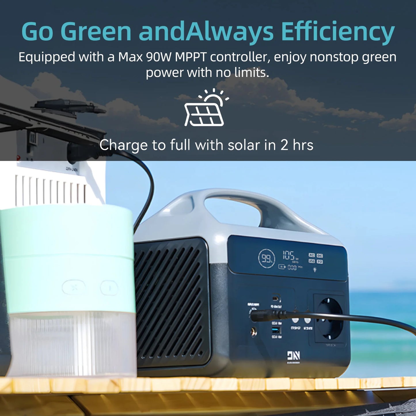 DaranEner NEOZ Portable Power Station 300W 179.2Wh LiFePO4 Battery AC DC Outdoor Pure Sine Wave Emergency Backup Power Supply