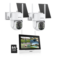 Annke 4MP solar security cameras 4CH NVR Video Surveillance Kit color Night Vision Two-way voice 2k wireless security cameras