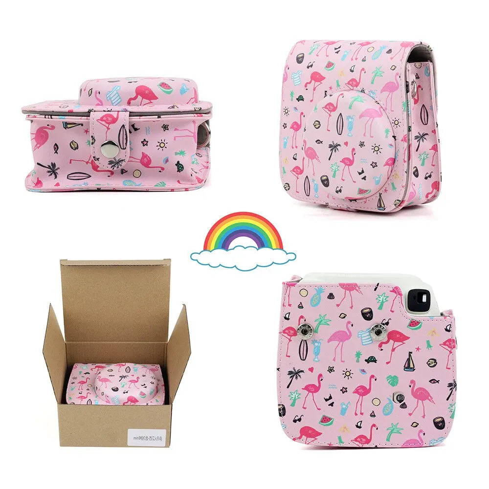 Fujifilm Instax Mini Camera Case Bag PU Leather Cover with Shoulder Strap For Instax Mini 9 Mini 8 Mini 11 Instant Film Cameras