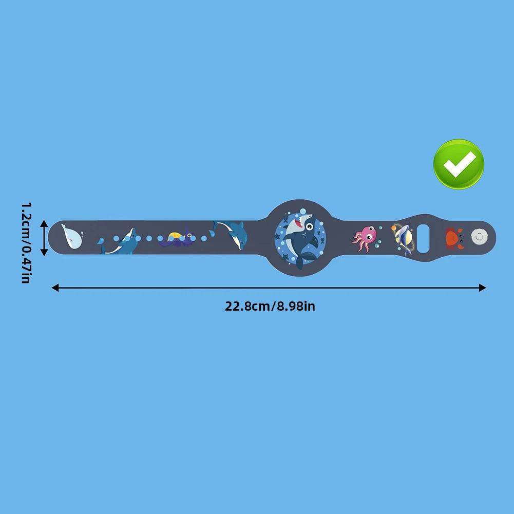 AirTag Bracelet Kid Children Anti-lost Bracelet Waterproof Silicone GPS Tracker Wristband for AirTag Kids Necklace Watch Band