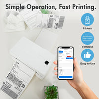 Thermal Label Printer Portable No Ink Required 300DPI 4x6 for Small Business WiFi Bluetooth USB High Speed Express Airway Bill