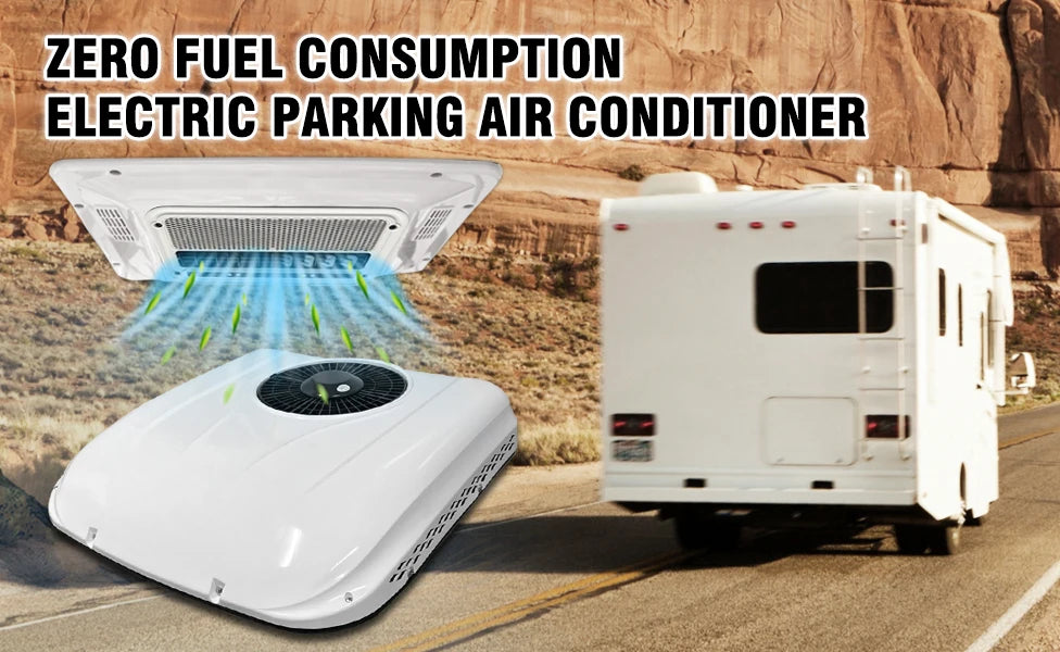 Treeligo 12V/24V Cooling RV Rooftop Air Conditioner 13500BTU Electric Parking Air AC Unit for Motorhome Truck Camper Van Caravan
