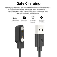 High Quality 60cm USB Magnetic Charger Replacement Cable for HAYLOU Solar Plus RT3 LS16 Smart Watch Accessories
