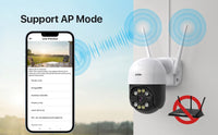 ZOSI 3MP/4MP PTZ Wifi IP Camera H.265 Wireless Surveillance Security CCTV Camera P2P Audio Outdoor AI Human Detection HD Cameras