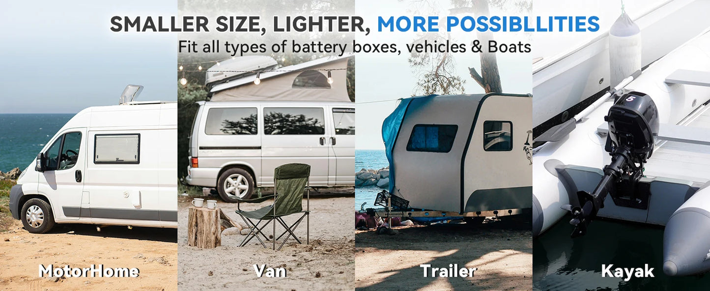 NEW 12V 100AH 120AH 135AH 200AH LiFePO4 Battery Built-in Bluetooth  BMS Power Batteries 6000 Cycles For RV Campers Golf Cart