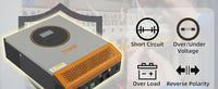 PowMr 2400W Pure Sine Wave Inverter 24VDC to 110V/120VAC 50A PWM Charging Controller Max PV 80VDC Solar Inverter Off-grid System
