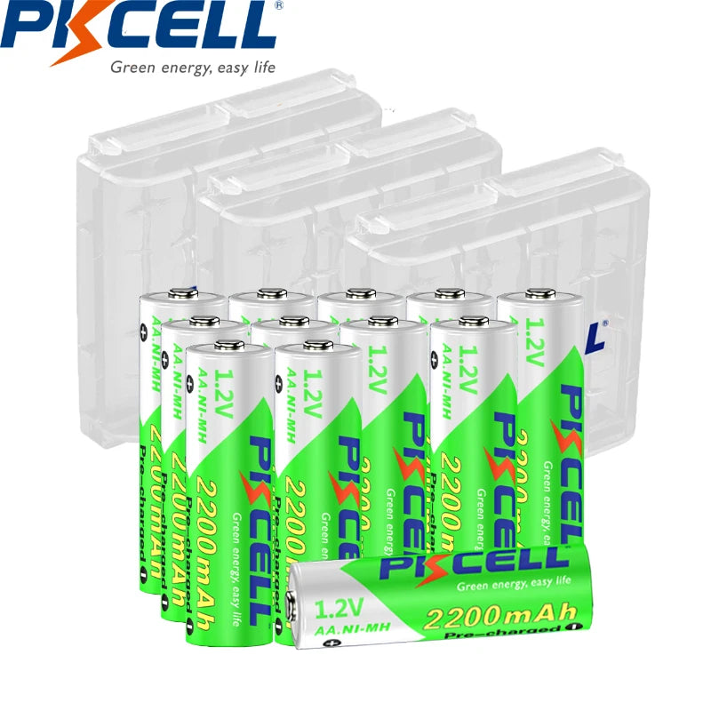 2/4/8/12/20PC AA 2200mAh Rechargeable Battery 1.2V NIMH 2A AA Pre-charged LSD Batteries for clock,toys,wireless mouse