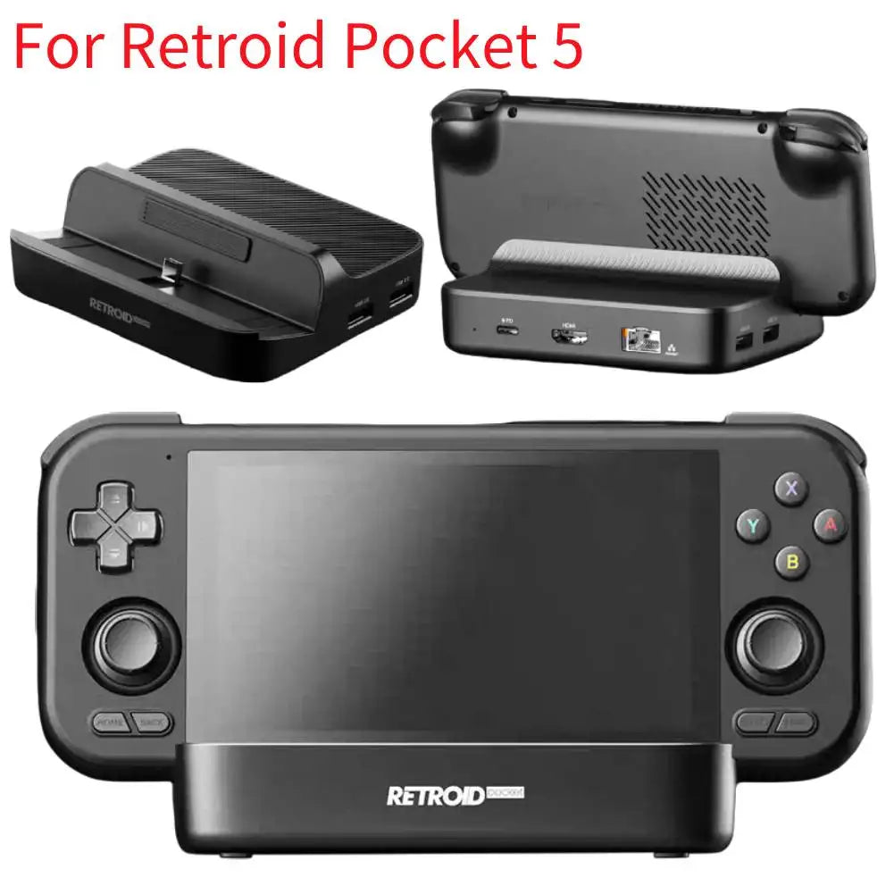 Charging Dock for Retroid Pocket 5 Docking Station 3*USB3.0 2*USB2.0 HDMI-Compatible Charger Dock Station for RP5 RP4 Pro RP4