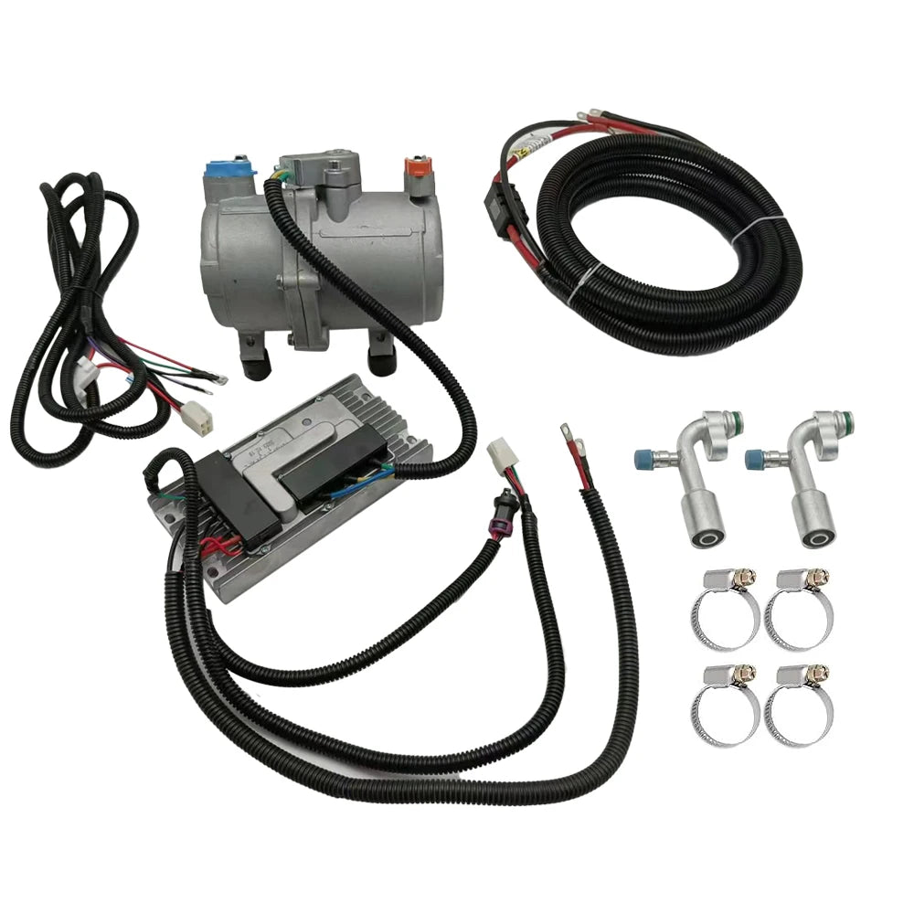 1Set Car Electric Air Conditioner A/C air Conditioning Compressor 12V 24V & Control Panel for Truck Bus Automotive Boat Tractor