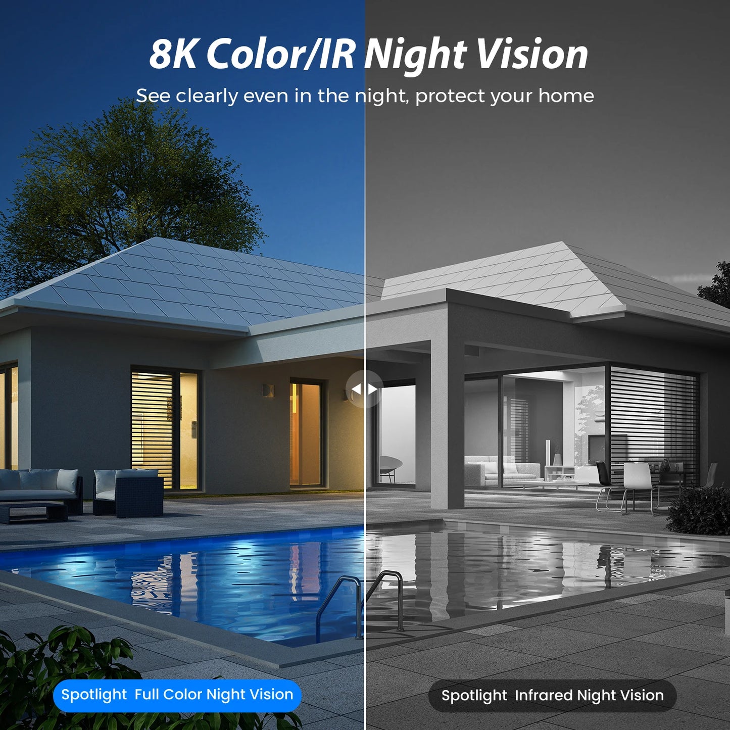 15MP 8K Wifi Camera Outdoor Three Lens Three Screens HD Wifi Security Camera Ai Human Detection PTZ 4K Home Surveillance Camera