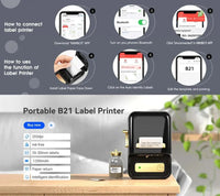 Niimbot B21 Mini Portable Printer Adhesive Label Thermal Printer Wireless Bluetooth For Sticker Labeling Machine Printer