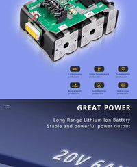 For Dewalt Cordless Tools 6.0Ah 20V Lithium-Ion Replacement Batteries - Compatible with DCB200, DCB205, DCB206 & More