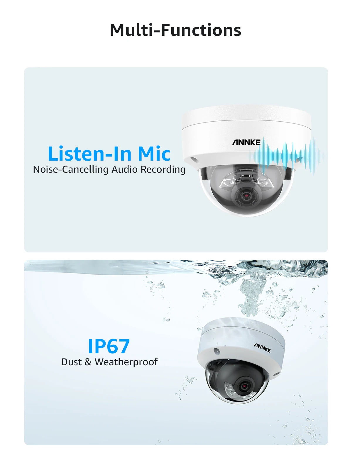 ANNKE 4K 8CH POE Network Video Surveillance System NVR Recorder With 8PCS 4PCS 8MP Audio Recording Security Ip Camera