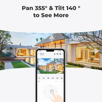 Reolink Argus 3MP PT WiFi Security Camera Outdoor Solar/Battery Powered IP Cam Wireless Pan Tilt Surveillance Cameras