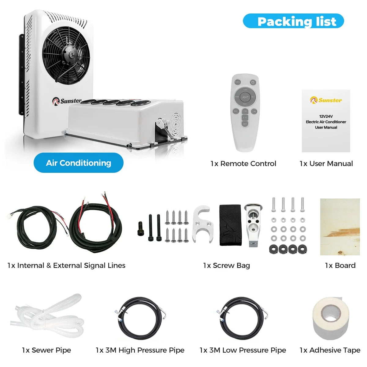 12V 24V Electric Roof Air Conditioning RV Air Conditioning, Parking Air Conditioning Automatic Constant Temperature for Trailers