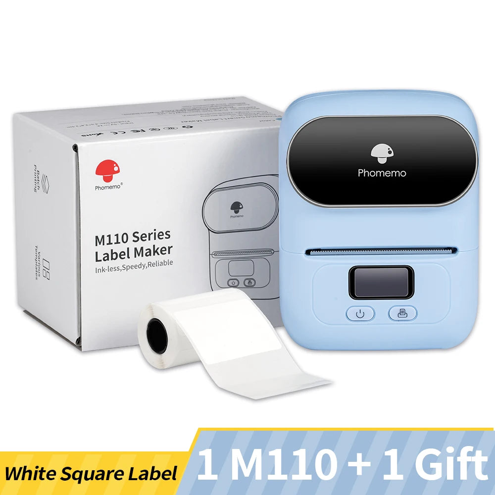Phomemo M110 Self-adhesive Smart Thermal Label Printer for Business,Barcode Label, Price Tag, Address Wireless Sticker Printer