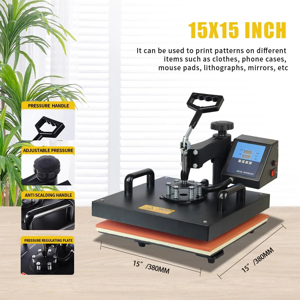Combo Heat Press Machine4/5/6/7/8 in 1 38*38CM  Muntifunctional Sublimation Printer Transfer for Mug Hat Plate T-Shirt
