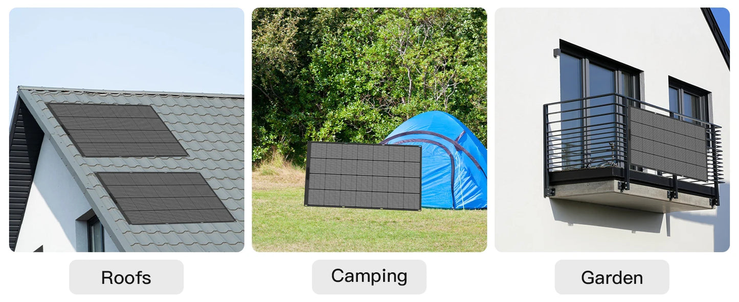 MHPOWOS Balcony Power Plant 200W / 100W Flexible Solarpanel IP68 Solar Cell Solar Charger Photovoltaic off-grid for Boat Roof RV