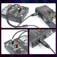 Gold Plated 3 Pin XLR Female To Dual 6.35mm Mono TS Male Cable for Microphone Mixer Amplifier 1 to 3 Meter Options