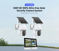 Annke 4MP solar security cameras 4CH NVR Video Surveillance Kit color Night Vision Two-way voice 2k wireless security cameras