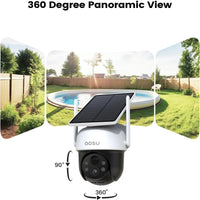 AOSU 3MP 100% Wire-Free Solar WiFi Camera 5000 mAh Two-way Audio Security Camera Wireless Solar Panel PTZ CCTV Camera