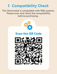 Meross 2025 NEW Matter Smart US 24V Wi-Fi Thermostat Compatible Heating and Cooling Systems Shipping from US