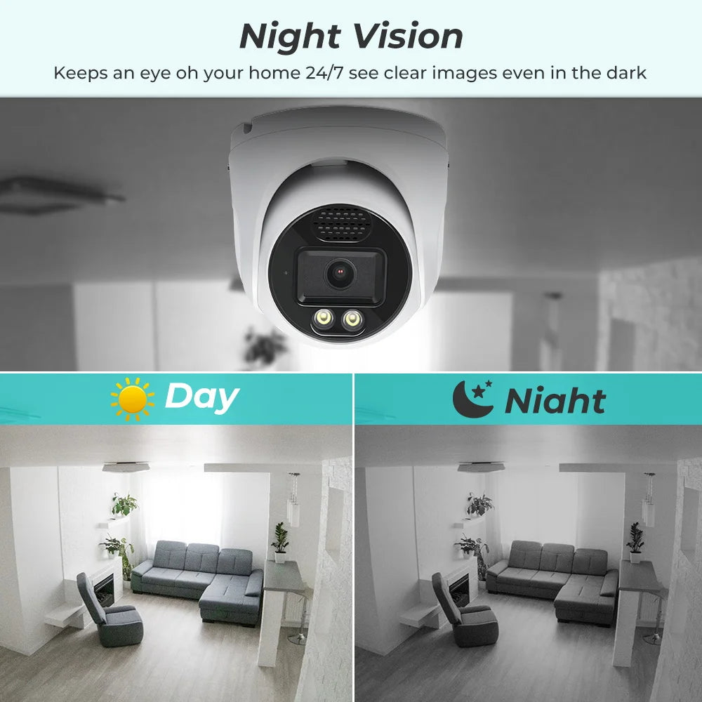 POE 4K 8MP IP Camera Outdoor Wide Angle 2.8mm Audio Onvif H.265 AI Humanoid detection Home CCTV Surveillance Camera SD Card Slot