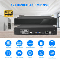 H.265 Max 4K 8MP Output CCTV Mini NVR HD 8CH 8MP /16CH 5MP /20CH 4MP/3MP/1080P/720P Video Recorder For IP Camera Security System