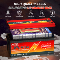 12V 100Ah 140Ah 168Ah 200Ah 300Ah LiFePO4 Battery 12.8V Lithium Iron Phosphate Battery Built-in BMS Deep Cycle for Solar Boat