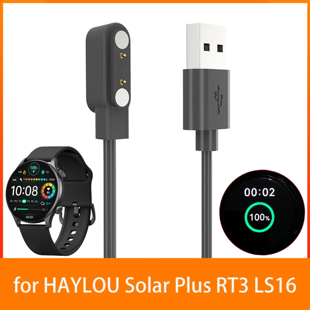 High Quality 60cm USB Magnetic Charger Replacement Cable for HAYLOU Solar Plus RT3 LS16 Smart Watch Accessories