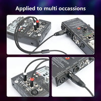 Gold Plated 3 Pin XLR Female To Dual 6.35mm Mono TS Male Cable for Microphone Mixer Amplifier 1 to 3 Meter Options