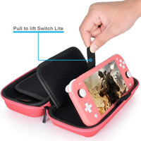 Storage Bag Nylon EVA Hard Game Console Protection Bag Thickened Shock Absorbing Double Compartment Dustproof for Switch Lite