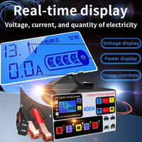 400A Heavy Duty Smart Battery Charger LCD Display Car Battery Charger 12/24V Intelligent Pulse Repair Charger High Power