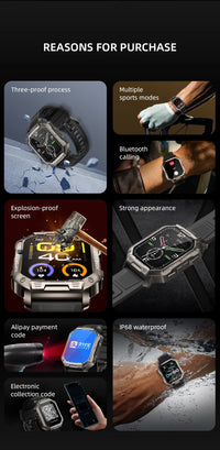 New KUMI U3 Pro Smart Watch 1.83'' Smartwatch Bluetooth Call 100+ Sport Heart Rate for Men Women Support IP68 Waterproof