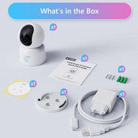 ZOSI C518 Indoor Pan/Tilt Smart Security IP Camera 2K 360° Baby Pet Monitor AI Human Tracking 2.4G/5G WiFi Surveillance Camera